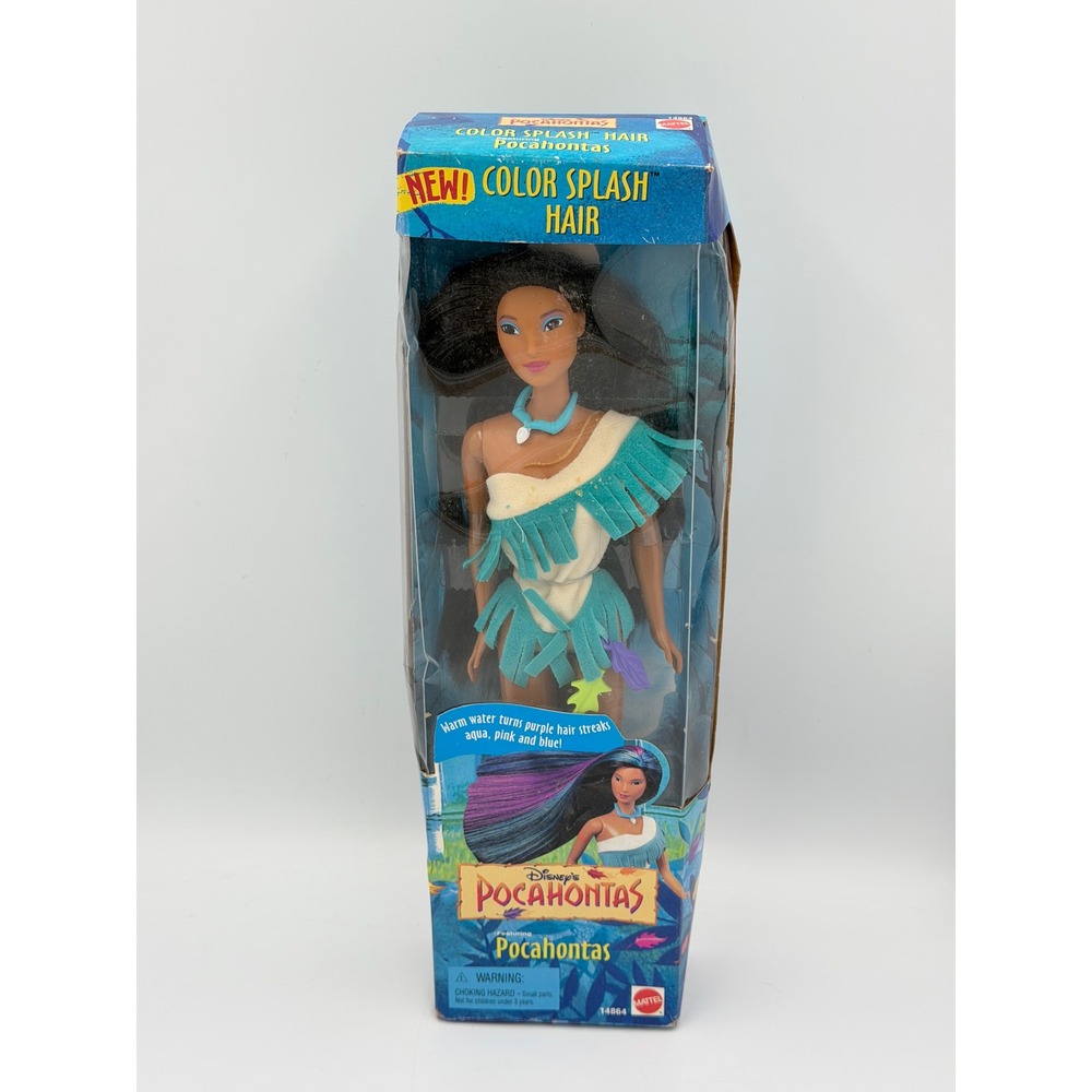 1995 Mattel Disney Pocahontas Color Splash Hair Doll 14864 NIB Vintage
